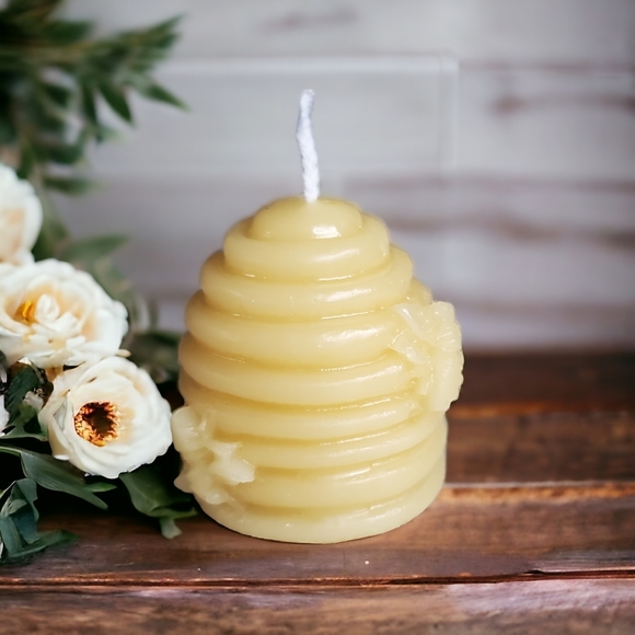 Pure beeswax candle set of 5 beehive candles - Picture 3 of 5